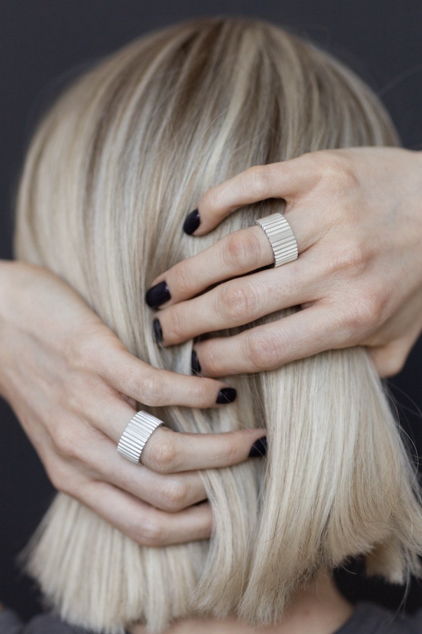 handmade silver ring steps