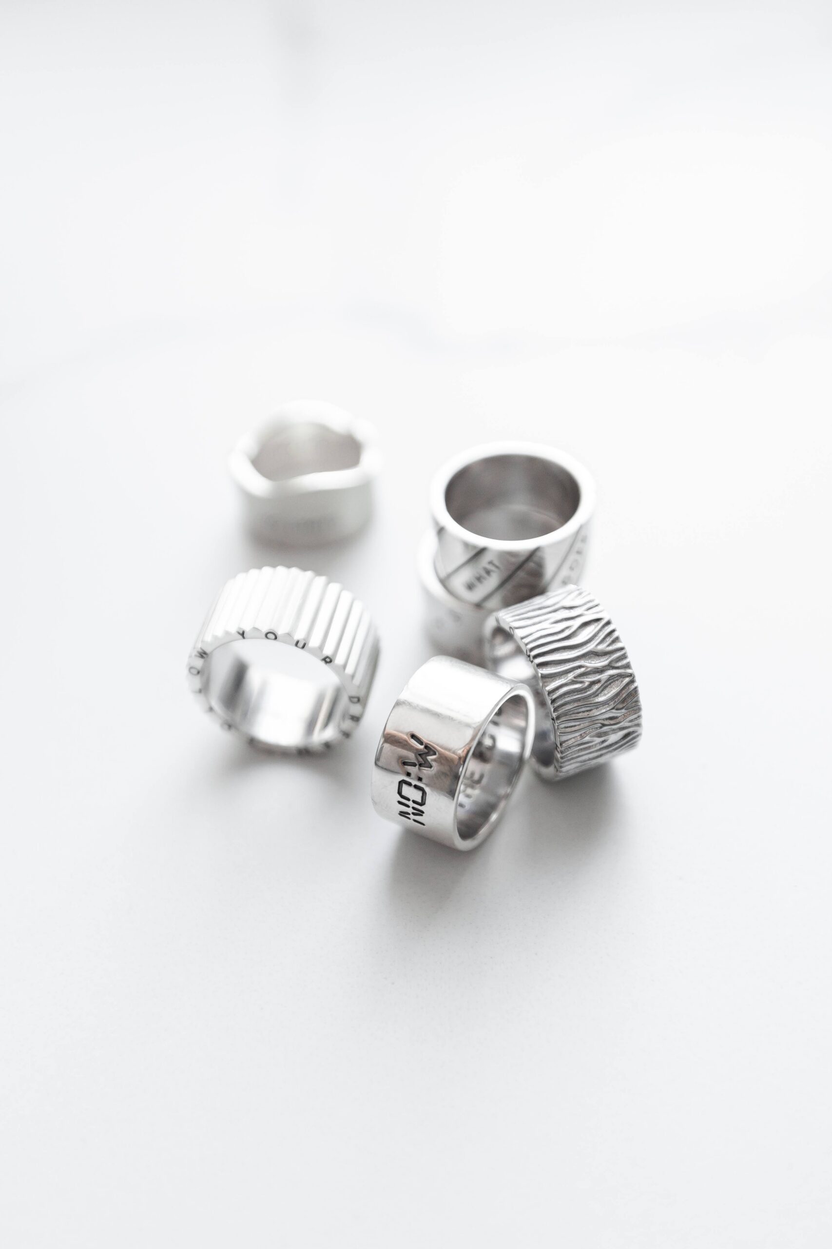 Rhodium plating, silver ring, handmade